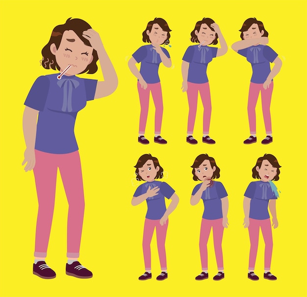 Personas enfermas con diferentes síntomas