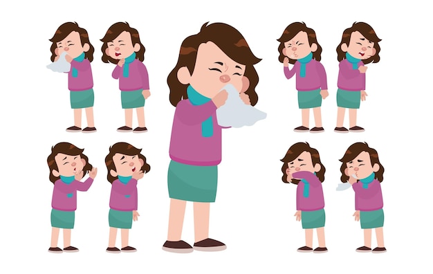 Personas enfermas con diferentes síntomas
