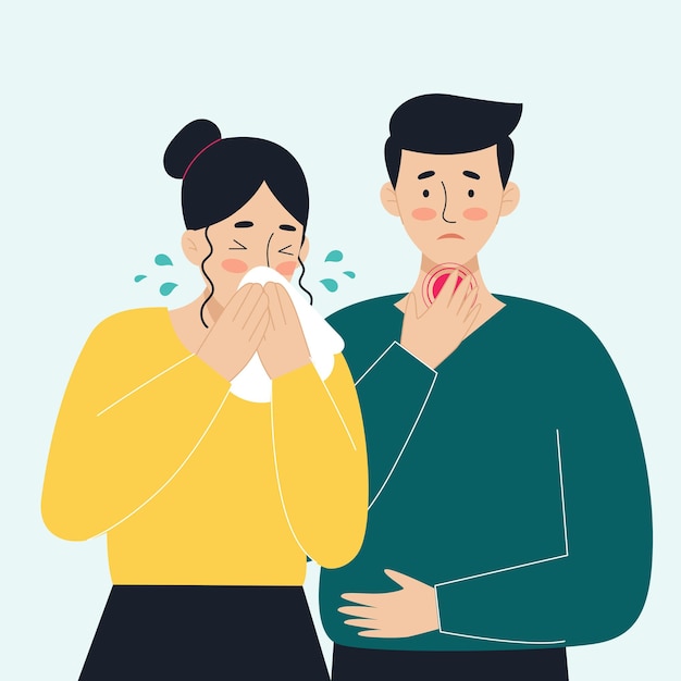 Personas enfermas Virus dolor de cabeza fiebre tos secreción nasal El concepto de enfermedades virales