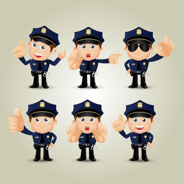 Personas Establecer Profesión Policía