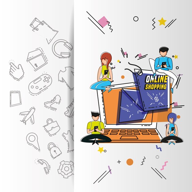 personas con estilo de arte pop en línea de compras