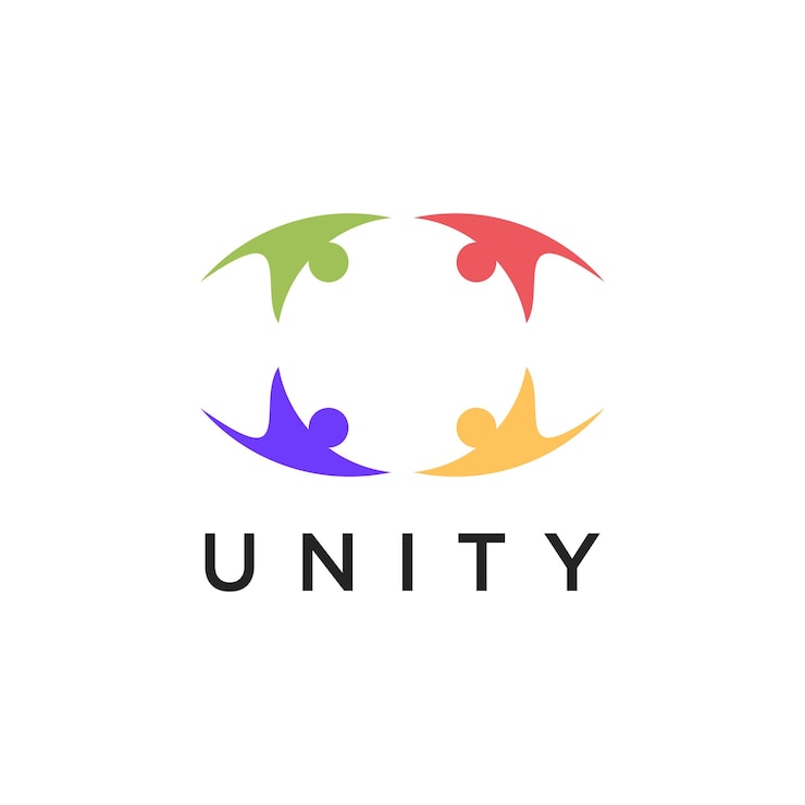 Vector personas familia humana unidad juntos línea arte estilo logo icono ilustración vector premium