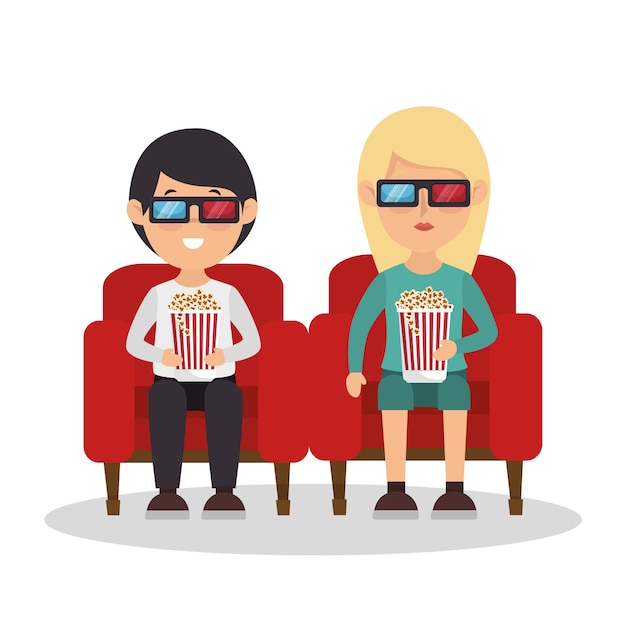 personas con gafas 3d