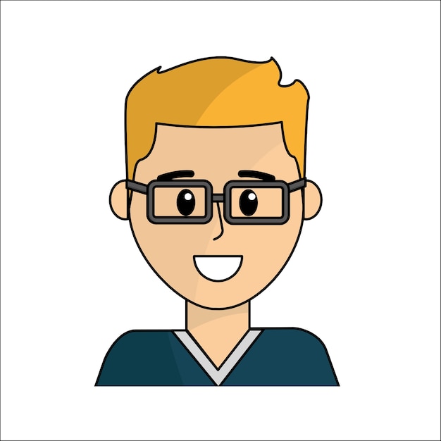 Personas, hombre de cara feliz con icono de gafas | Vector Premium Personas, hombre de cara feliz con icono de gafas | Vector Premium