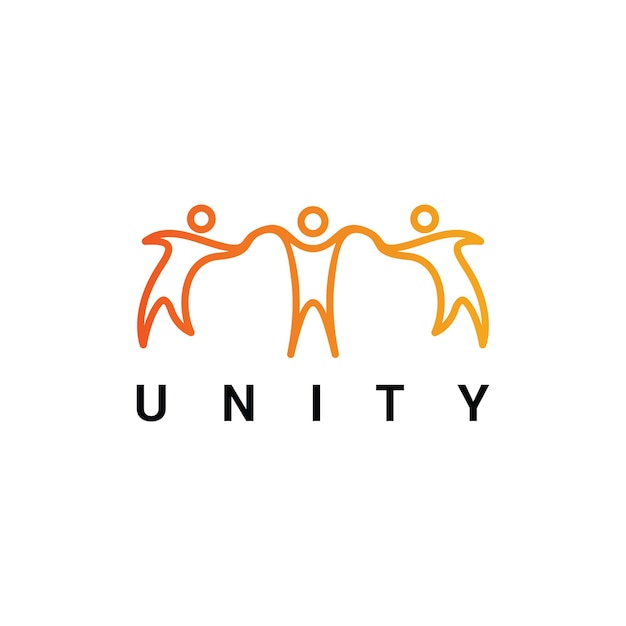 Personas humanas juntas unidad familiar logo icono ilustración Vector Premium