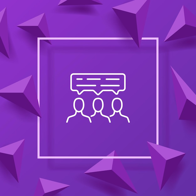 Personas con icono de línea de burbuja de voz Información datos transer intercambio información opinión charla chat conversación trabajo rutina trabajo en equipo flujo de trabajo Concepto de comunicación Icono de línea vectorial