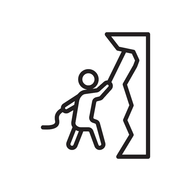 Personas icono de línea de escalada aislado en fondo blanco