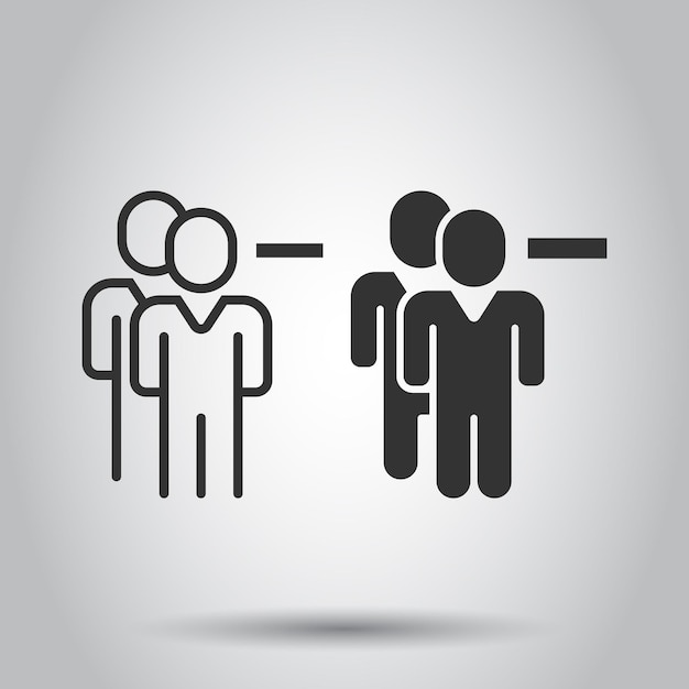 Personas con icono menos en estilo plano Ilustración de colección de vectores de personal sobre fondo blanco aislado Concepto de negocio humano