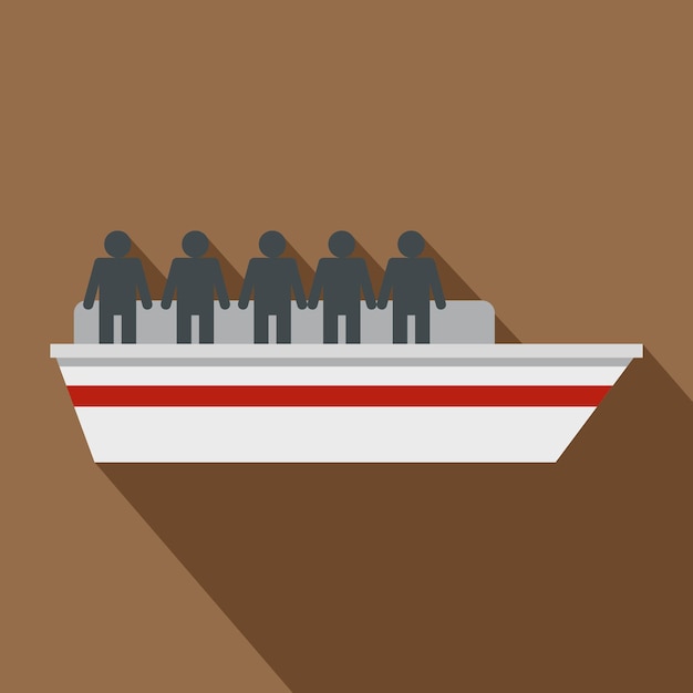 Personas en el icono de la nave Ilustración plana de personas en el ícono vectorial de la nave para la web