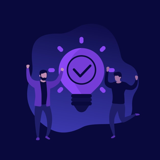 Personas y una idea, concepto de vector de invención