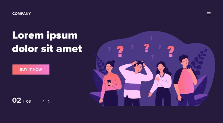 Vector personas interesadas en la resolución de problemas. chicos y chicas deprimidos que buscan ilustración de respuestas. concepto de desafío y pregunta para banner, sitio web o página web de destino