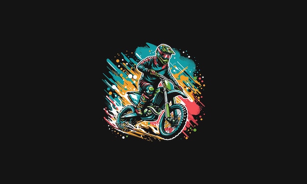 personas jugando motocross fuera de carretera diseño de obras de arte vectorial