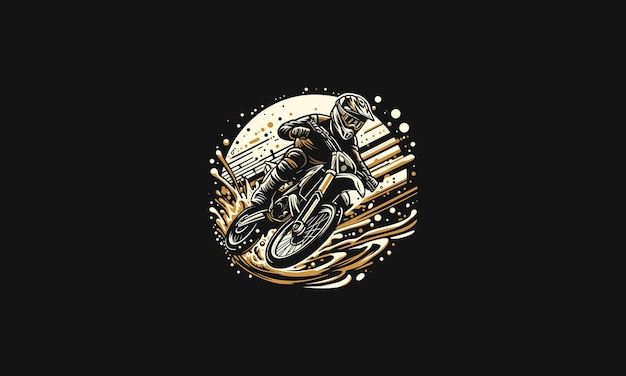 personas jugando motocross fuera de carretera diseño de obras de arte vectorial