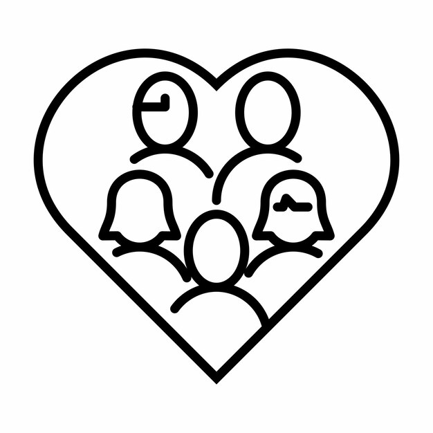 Personas juntas Amor Contorno Icono Botón Logotipo Comunidad Diseño