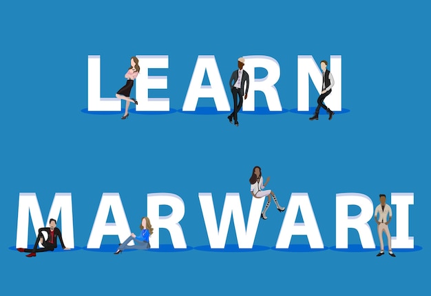 Personas en Learn Marwari para presentaciones de aplicaciones móviles web