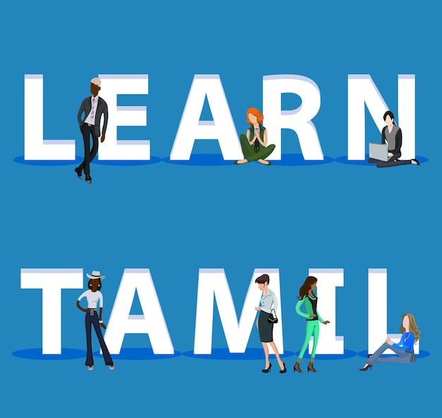 Personas en Learn Tamil para presentaciones de aplicaciones móviles web