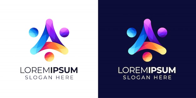 Personas con el logotipo de la letra a