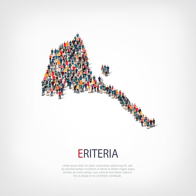 Personas mapa país eritrea