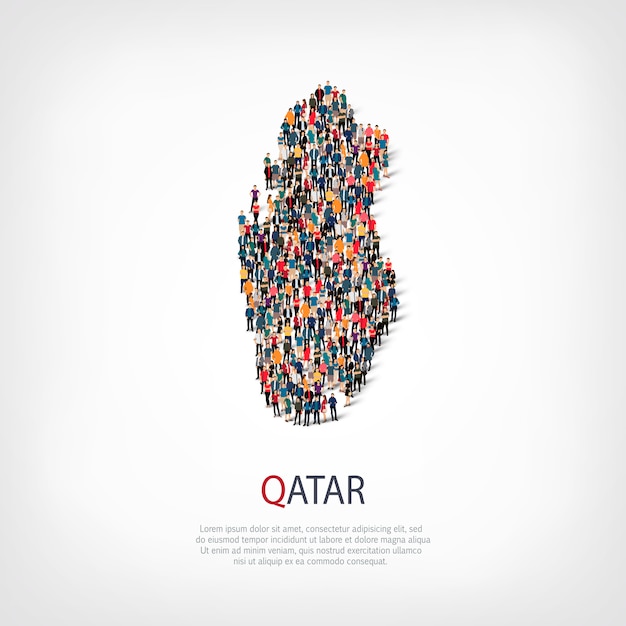 Personas mapa país Qatar