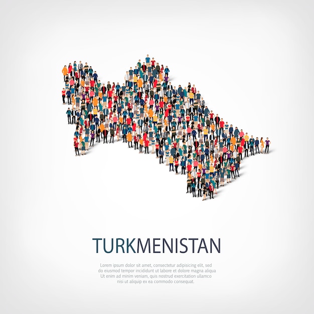 Personas mapa país turkmenistán