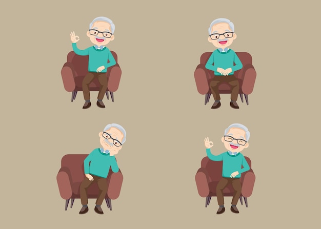 Personas mayores personajes de hombres viejos