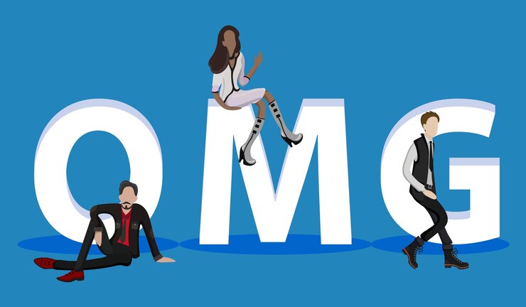 Vector personas en oh my god para presentaciones de aplicaciones móviles web