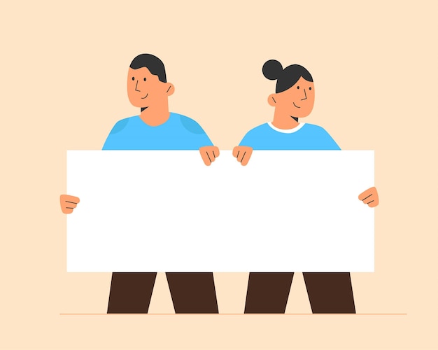 Vector personas con pancartas