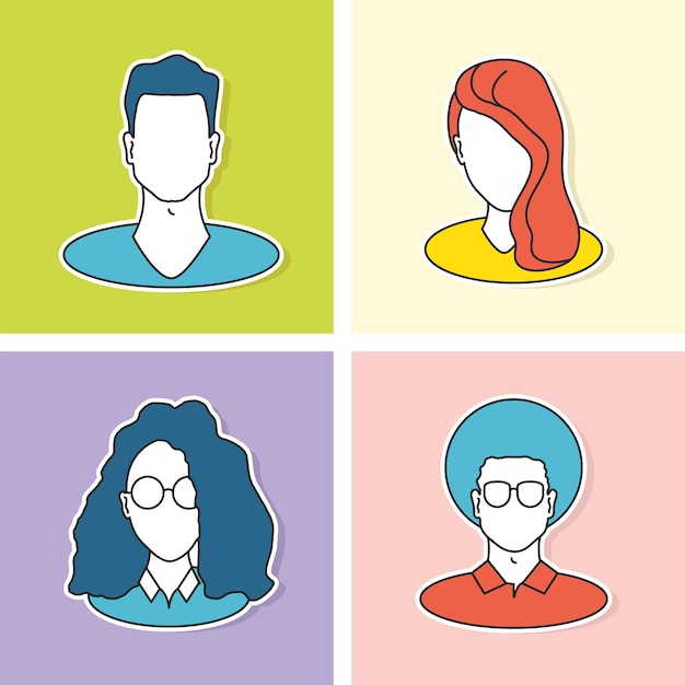 Vector personas de perfil de avatar