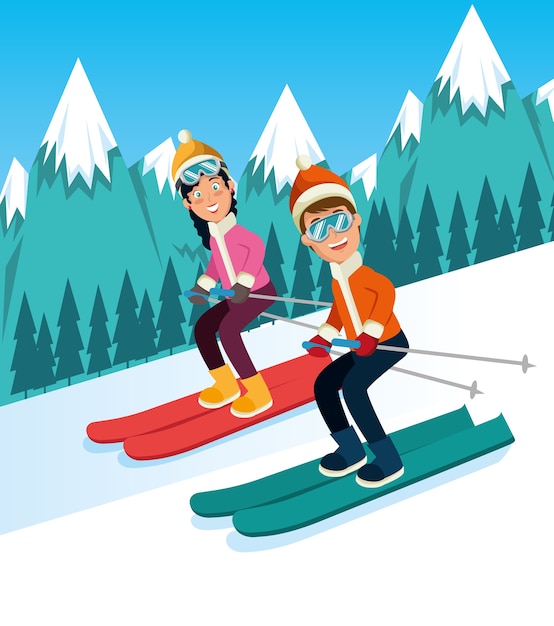 Personas practicando deportes de invierno