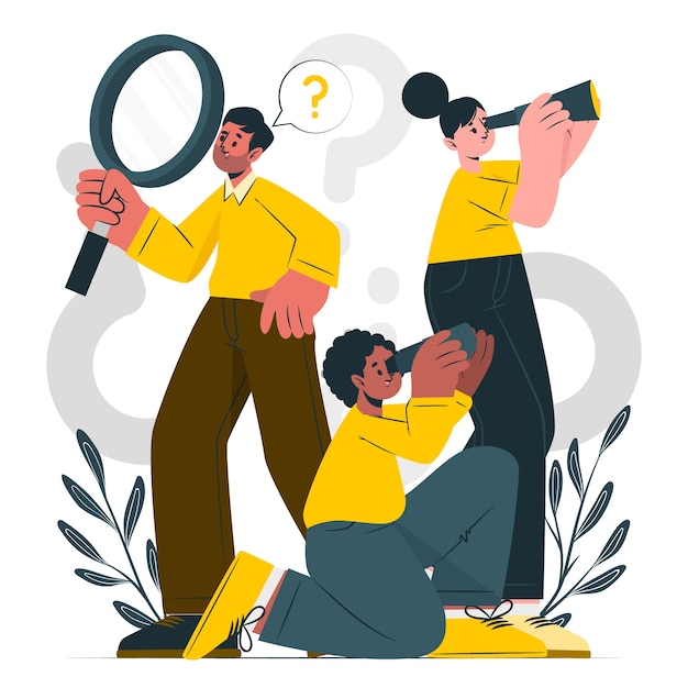 Personas que buscan una ilustración conceptual