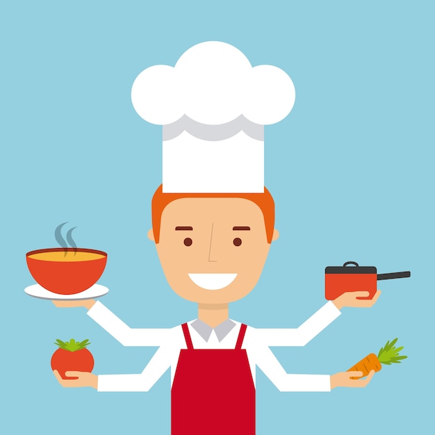 Vector personas que cocinan diseño, gráfico de vector ilustración eps10