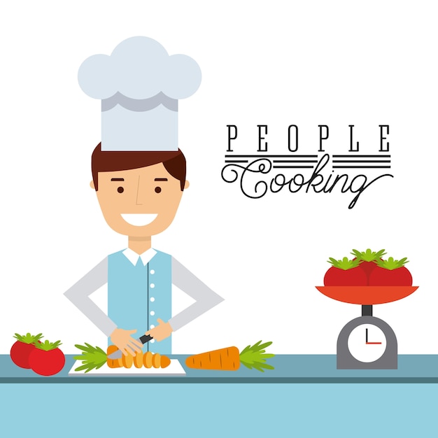 Vector personas que cocinan diseño, gráfico de vector ilustración eps10