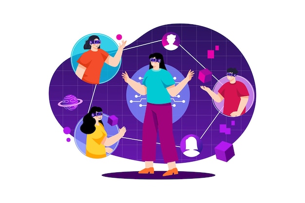 Personas que se conectan en el metaverso