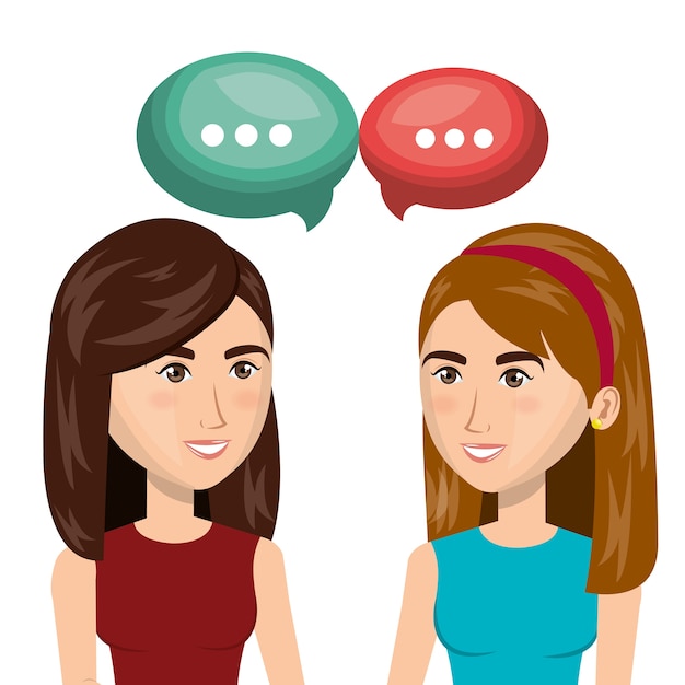 personas que hablan diseño de ilustración de vector de icono de comunicación