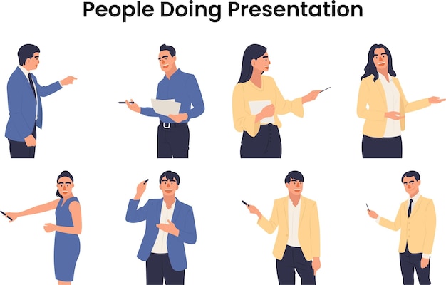 Personas que hacen negocios Presentación Ilustración vectorial