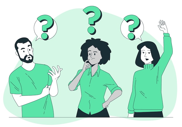 Personas que hacen preguntas Ilustración conceptual