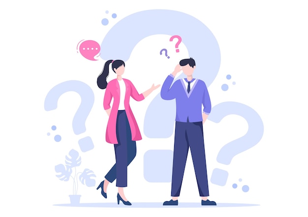 Personas que piensan en tomar decisiones para resolver problemas y encontrar ideas creativas en ilustraciones planas
