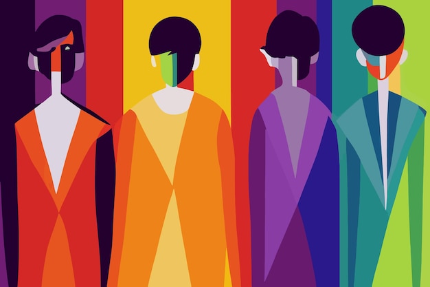 Vector personas que toleran la ilustración de la comunidad lgbt orgullo lgbtq