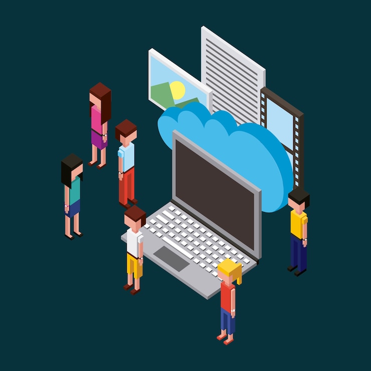 Vector personas que trabajan el proceso creativo