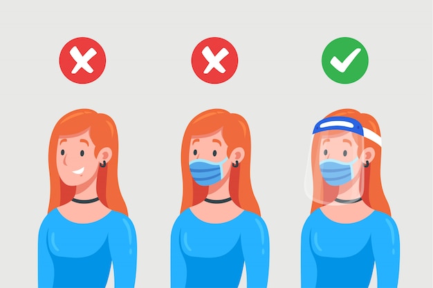 Personas que usan careta y máscara