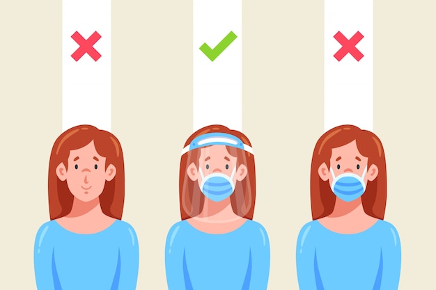 Personas que usan careta y máscara