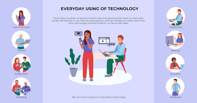 Personas que utilizan infografías tecnológicas