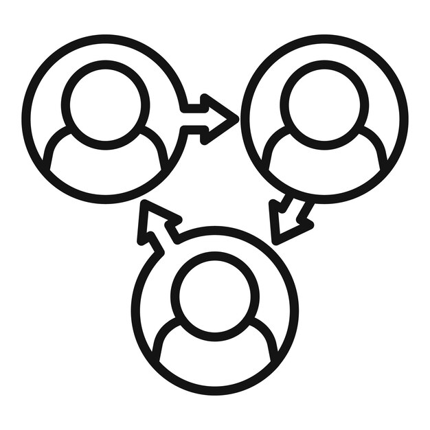 Personas red icono contorno vector equipo de servicio proceso internet