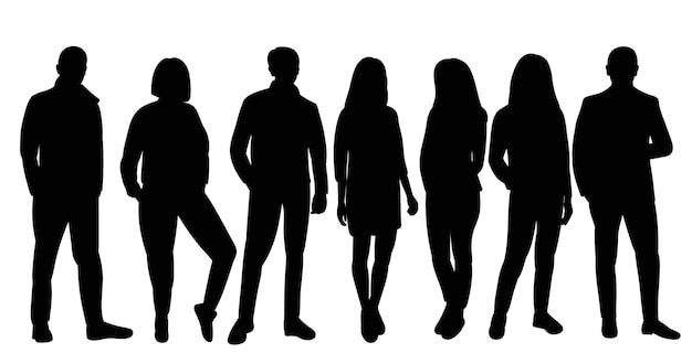 Personas soporte silueta sobre fondo blanco vector aislado