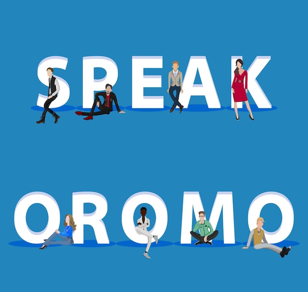 Personas en speak oromo para presentaciones de aplicaciones móviles web