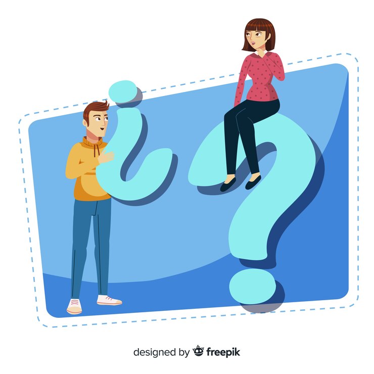 Vector personas sujetando interrogaciones