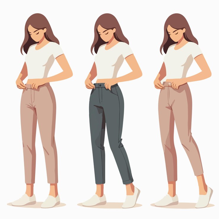 Vector personas vectoriales que se visten con pantalones