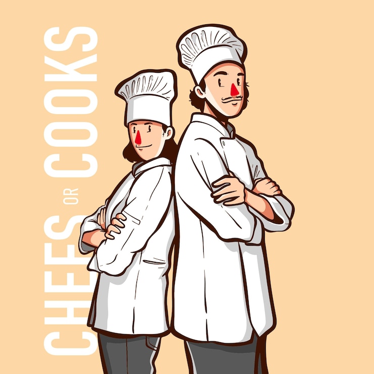 Vector personas vectoriales con trabajo de chefs o cocineros en estilo dibujado a mano
