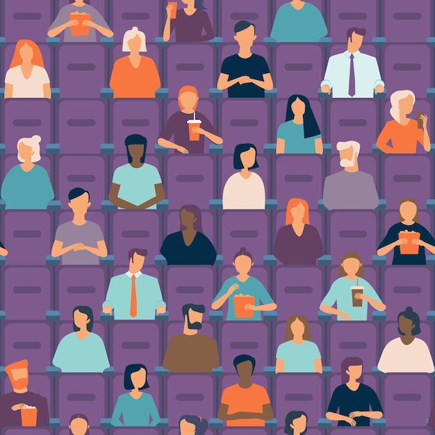 Personas viendo películas en la sala de cine Concepto de distanciamiento social en lugares públicos después de la pandemia del coronavirus covid19