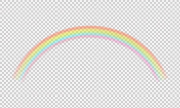 Perspectiva diagonal view.Vector realista cielo translúcido. Plantilla de arco iris.